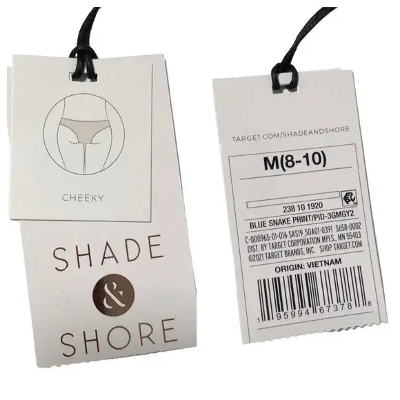 NEW Shade & Shore Snake Skin Print Bikini Set Triangle Top Cheeky Bottom Size M - Picture 11 of 12